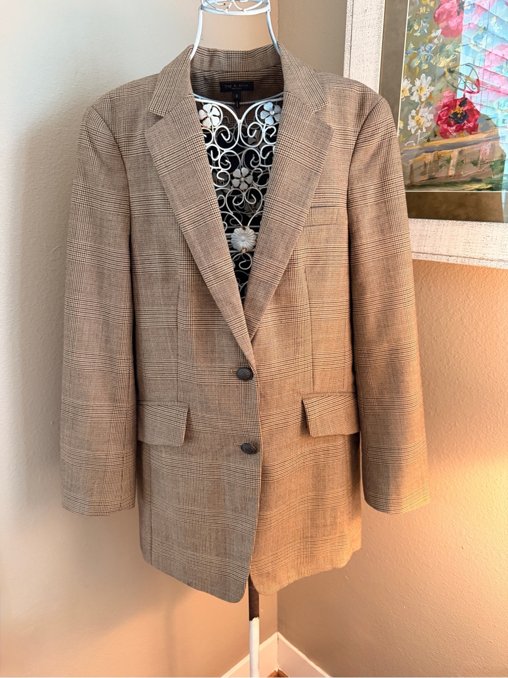 Rag and Bone Blazer in Brown Plaid